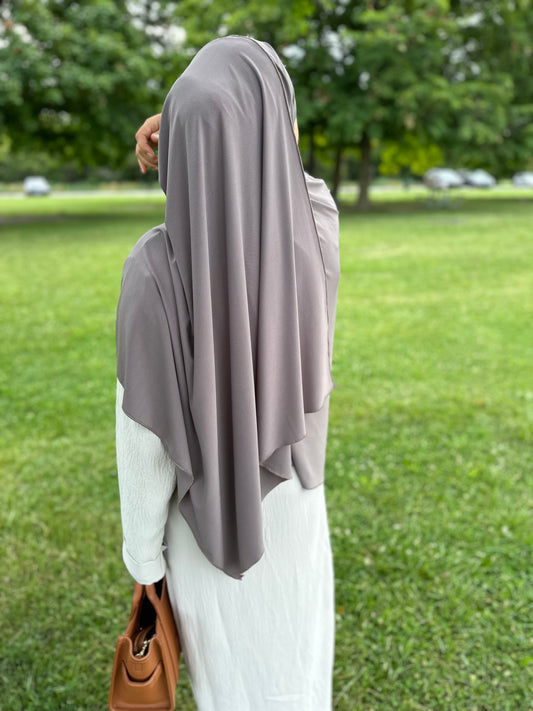 JERSEY HIJAB WITH INTEGRATED BONNET (Taupe)
