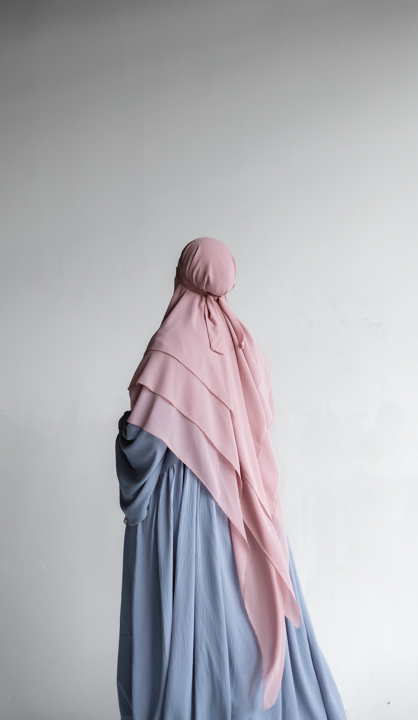 3 Layers khimar Pink